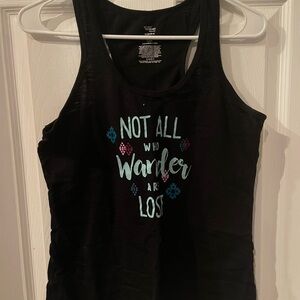 Women's Black Graphic Tank Top